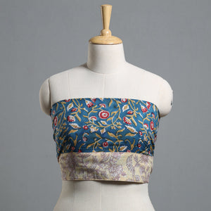 Blue - Block Printed Cotton Blouse Piece 88
