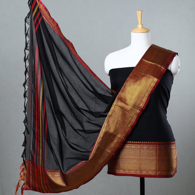 Black - 3pc Dharwad Cotton Suit Material Set 77