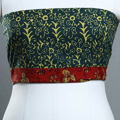 Blue - Block Print Cotton Pipad Blouse Piece 124