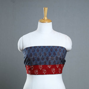 Blue - Block Print Cotton Pipad Blouse Piece 126