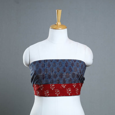 Blue - Block Print Cotton Pipad Blouse Piece 126