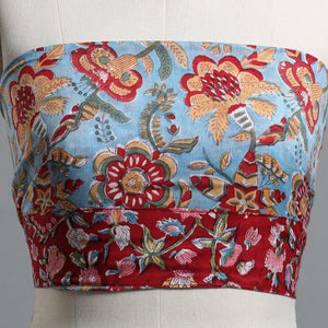 Blue - Block Printed Cotton Blouse Piece 115