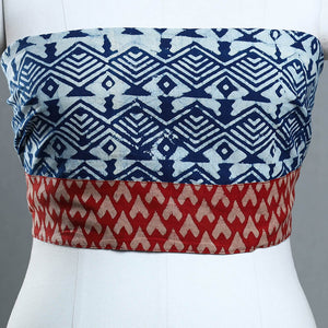 Blue - Block Print Cotton Pipad Blouse Piece 133