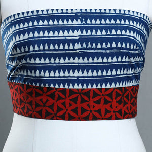 Blue - Block Print Cotton Pipad Blouse Piece 139
