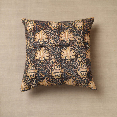 Brown - Original Pedana Block Print Cotton Kalamkari Cushion Cover 25