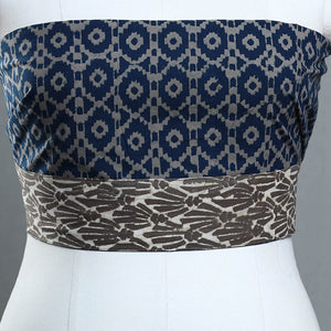 Blue - Block Print Cotton Akola Blouse piece 153