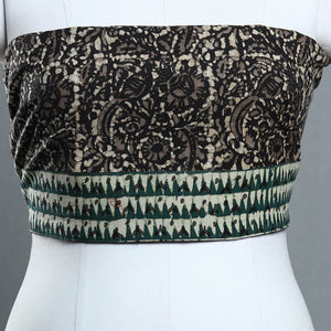 Black - Block Print Cotton Akola Blouse piece 155