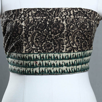 Black - Block Print Cotton Akola Blouse piece 155