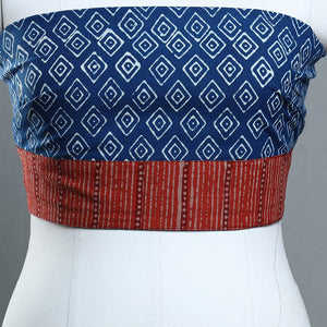Blue - Block Print Cotton Pipad Blouse Piece 158