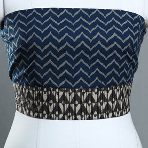Blue - Block Print Cotton Akola Blouse piece 162