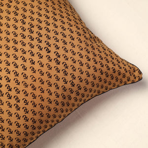 Brown - Bagh Block Printed Cotton Cushion Cover (16 x 16 in) 06