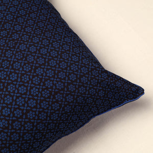 Blue - Bagh Block Printed Cotton Cushion Cover (16 x 16 in) 07