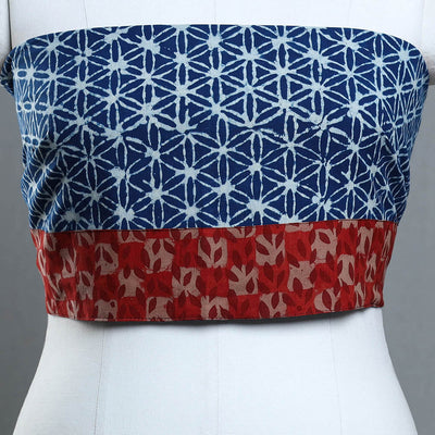 Blue - Block Print Cotton Pipad Blouse Piece 169