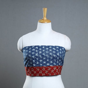 Blue - Block Print Cotton Pipad Blouse Piece 169