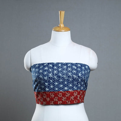 Blue - Block Print Cotton Pipad Blouse Piece 169