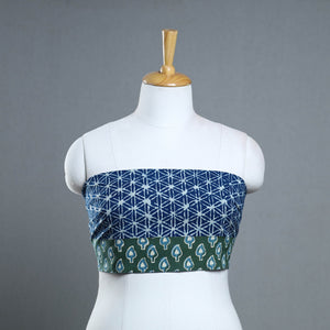 Blue - Block Print Cotton Pipad Blouse Piece 172