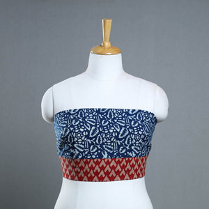 Blue - Block Print Cotton Pipad Blouse Piece 173