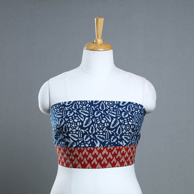 Blue - Block Print Cotton Pipad Blouse Piece 173