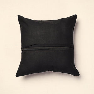 Black - Bagh Block Printed Cotton Cushion Cover (16 x 16 in) 11