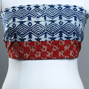 Blue - Block Print Cotton Pipad Blouse Piece 177