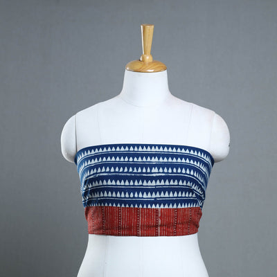 Blue - Block Print Cotton Pipad Blouse Piece 179