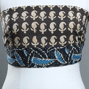 Brown - Block Print Cotton Pipad Blouse Piece 180