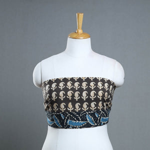 Brown - Block Print Cotton Pipad Blouse Piece 180