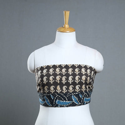 Brown - Block Print Cotton Pipad Blouse Piece 180