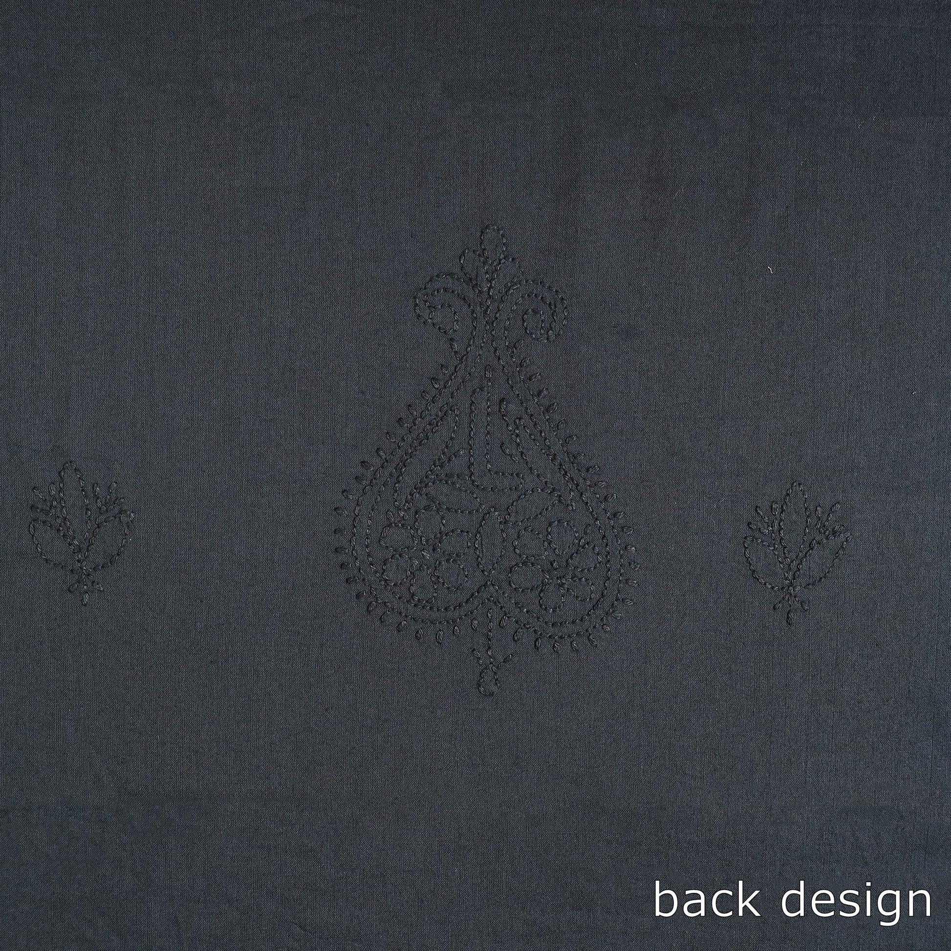 Black - Hand Embroidery Mul Cotton Chikankari Kurta Material 46