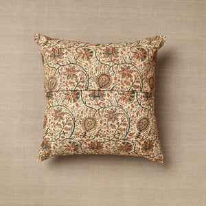 Beige - Original Pedana Block Print Cotton Kalamkari Cushion Cover 33