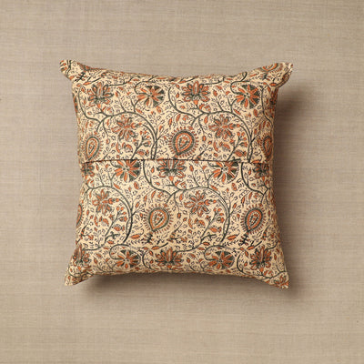 Beige - Original Pedana Block Print Cotton Kalamkari Cushion Cover 33