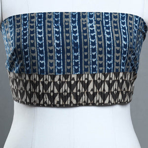 Blue - Block Print Cotton Pipad Blouse Piece 182
