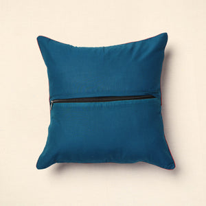 Blue - Bagh Block Printed Cotton Cushion Cover (16 x 16 in) 15