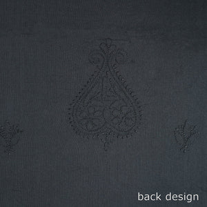 Black - Hand Embroidery Mul Cotton Chikankari Kurta Material 48