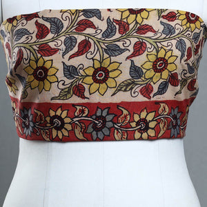 Beige - Handpainted Cotton Kalamkari Blouse Piece 19