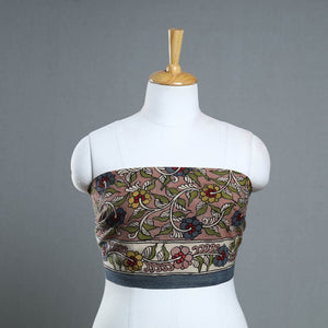 Brown - Handpainted Cotton Kalamkari Blouse Piece 21