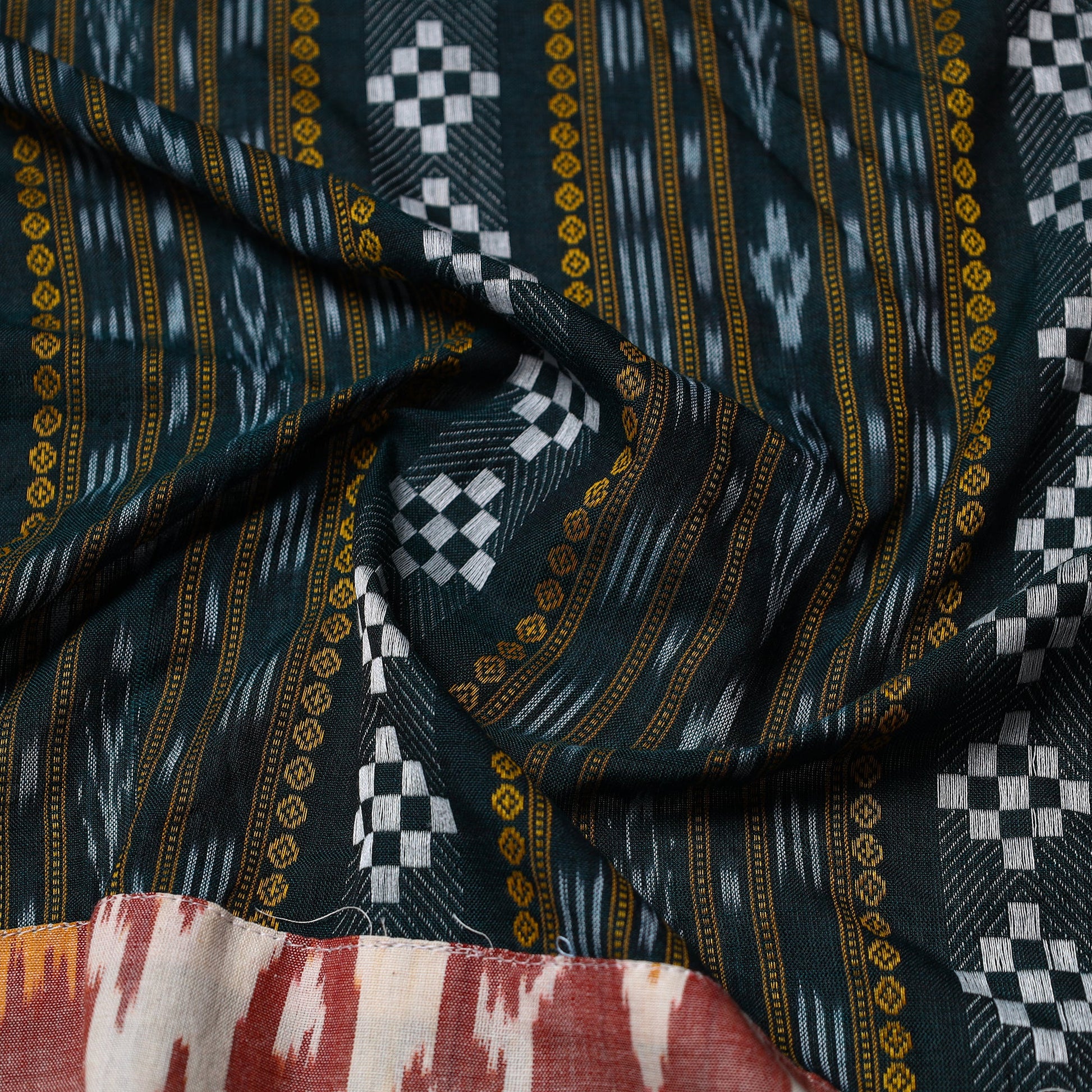 Black - Ikat Cotton Blouse Piece 18