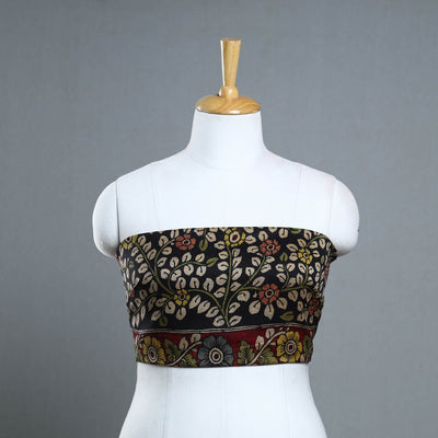 Black - Handpainted Chanderi Silk Kalamkari Blouse Piece 36