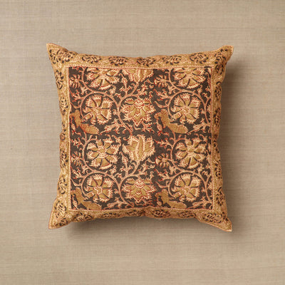 Brown - Original Pedana Block Print Cotton Kalamkari Cushion Cover 41