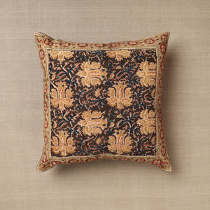 Brown - Original Pedana Block Print Cotton Kalamkari Cushion Cover 42