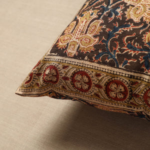 Brown - Original Pedana Block Print Cotton Kalamkari Cushion Cover 42