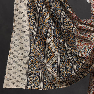 Brown - 2pc Pedana Kalamkari Block Printed Cotton Suit Material Set 10