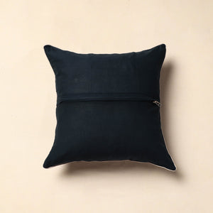 Black - Jacquard Cotton Cushion Cover (16 x 16 in)