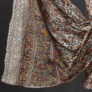 Beige - 2pc Pedana Kalamkari Block Printed Cotton Suit Material Set 121