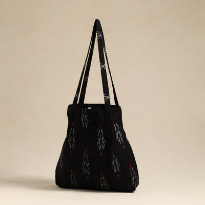Black - Handcrafted Cotton Jhola Bag 03