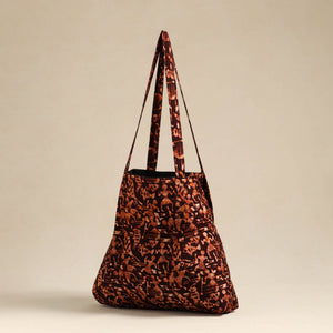Brown - Handcrafted Cotton Jhola Bag 05