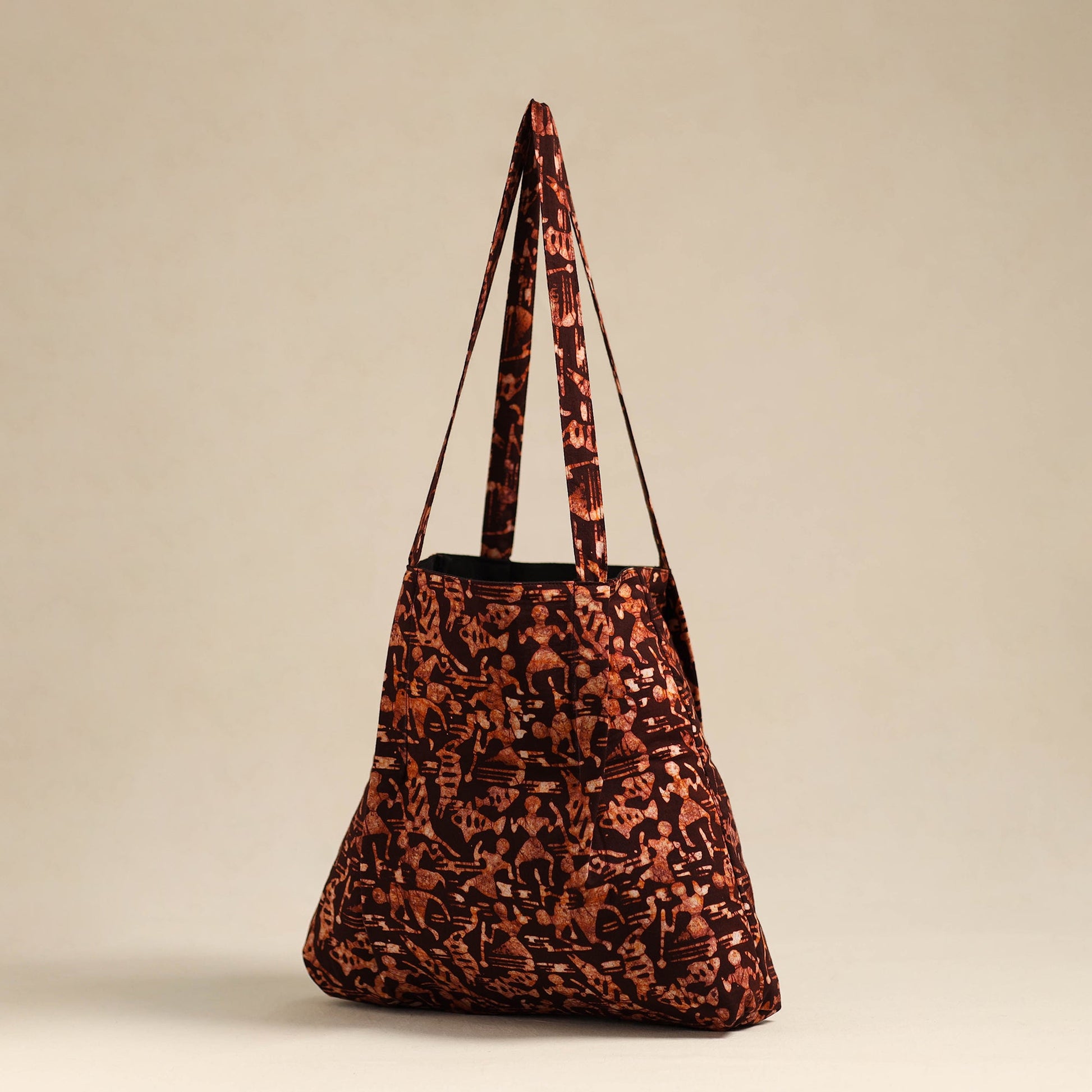Brown - Handcrafted Cotton Jhola Bag 05