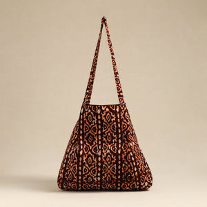 Brown - Handcrafted Cotton Jhola Bag 14
