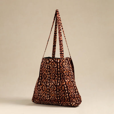Brown - Handcrafted Cotton Jhola Bag 14