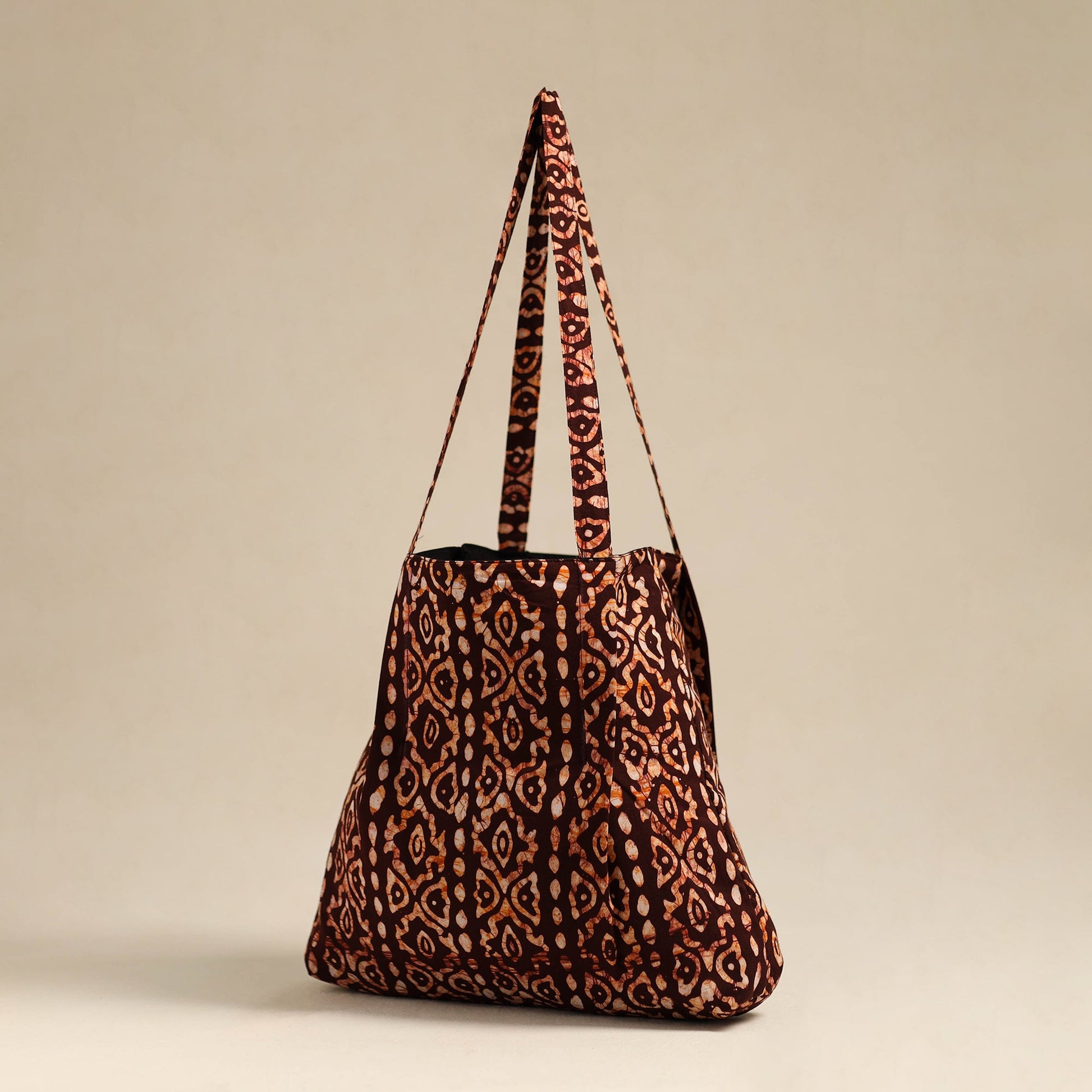 Brown - Handcrafted Cotton Jhola Bag 14